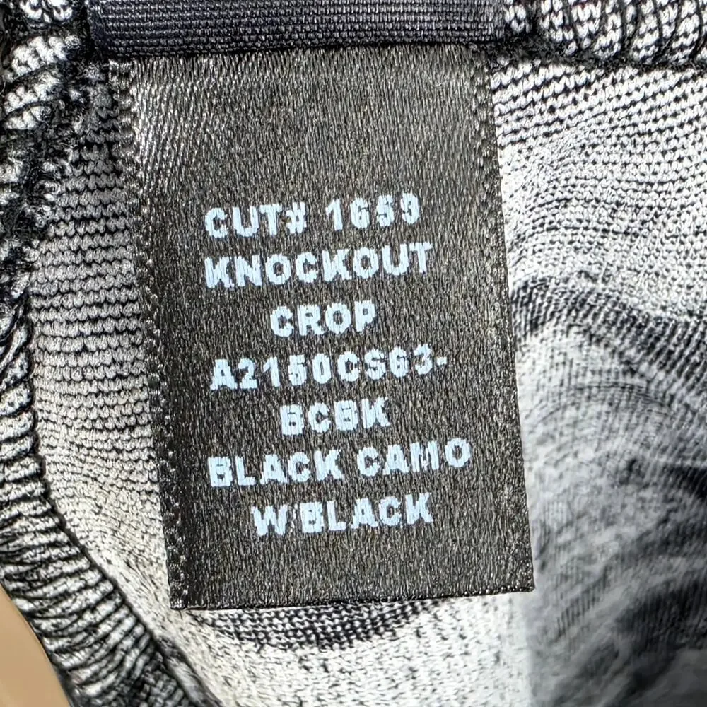 Koral By Ilana Kugel Black & Camo Mid Rise Knockout Crop Workout Leggings Size M